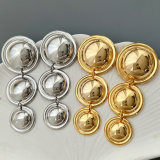 Chunky metal circle earrings