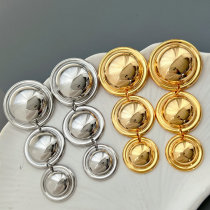 Chunky metal circle earrings