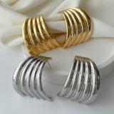 Chunky metal fan earrings