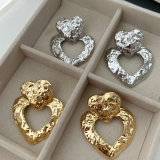 Metal chunky heart earrings