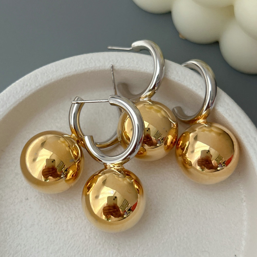 Bicolor ball earrings