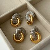 Bicolor circle earrings