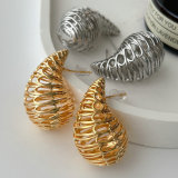 Metal chunky teardrop earrings