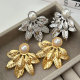 Metal leaf earrings