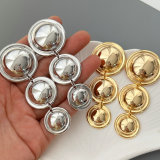 Chunky metal circle earrings