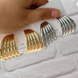 Chunky metal fan earrings