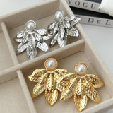 Metal leaf earrings