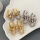 Pave zircon chunky link earrings