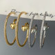 Pave zircon heart hoop
