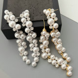 Long flower earrings