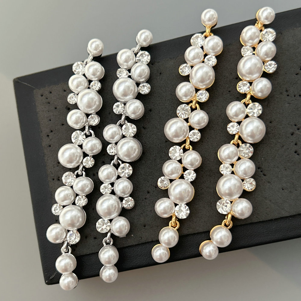 Long flower earrings