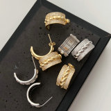 Pave zircon link chain hoop