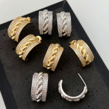 Pave zircon link chain hoop