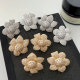 Pave zircon flower earrings