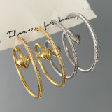Pave zircon heart hoop