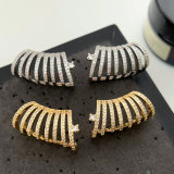 Pave zircon fan earrings