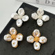 Glass shell flower earrings