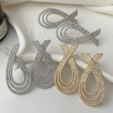Pave zircon corss earrings