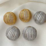 Pave zircon ball earrings