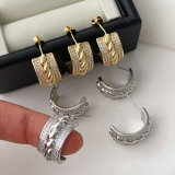 Pave zircon link chain hoop