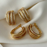 Pave zircon twist earrings