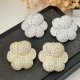 Chunky pave zircon flower earrings