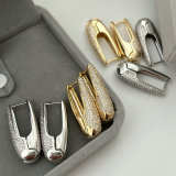 Pave zircon bar earrings