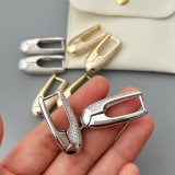 Pave zircon bar earrings