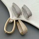 Pave chunky zircon u hoop
