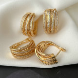 Pave zircon twist earrings