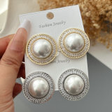Round pearl earrings