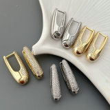Pave zircon bar earrings