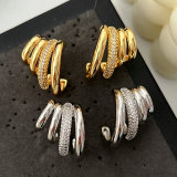 Pave chunky link chain earrings