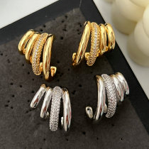 Pave chunky link chain earrings