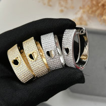 Pave heart earrings