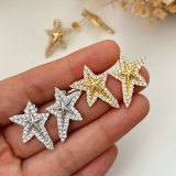 Pave star earrings