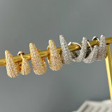 Pave round shape earrings