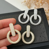 Pave circle earrings