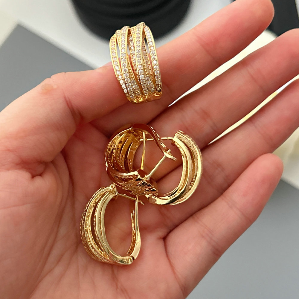 Pave zircon twist earrings