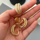 Pave zircon twist earrings