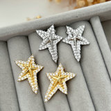 Pave star earrings