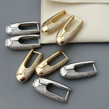 Pave zircon bar earrings
