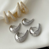 Pave round shape earrings