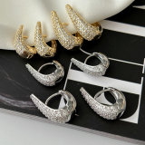 Pave round shape earrings