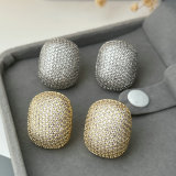 Pave zircon square earrings
