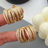 Pave zircon twist earrings