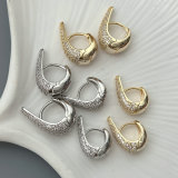 Pave round shape earrings
