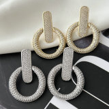 Pave circle earrings