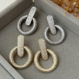 Pave circle earrings