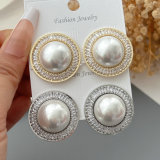 Round pearl earrings